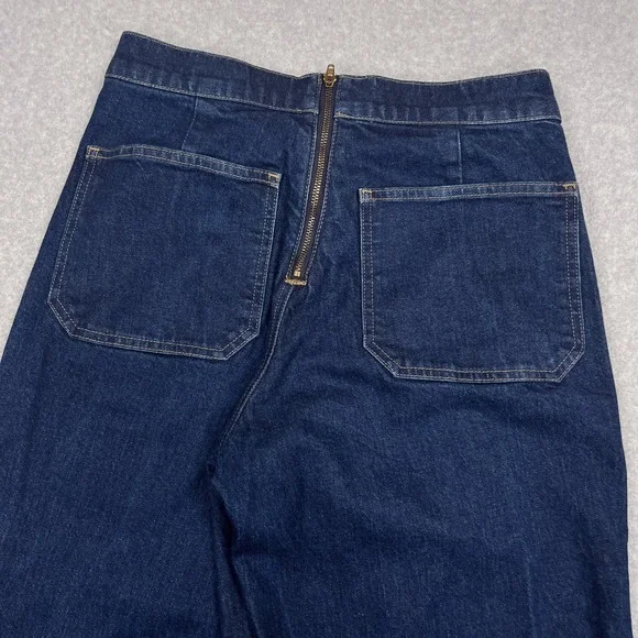J.Crew Sailor Button Wide Leg Trouser Jeans Womens 27P (30x29) Dark Blue Denim - Picture 12 of 13